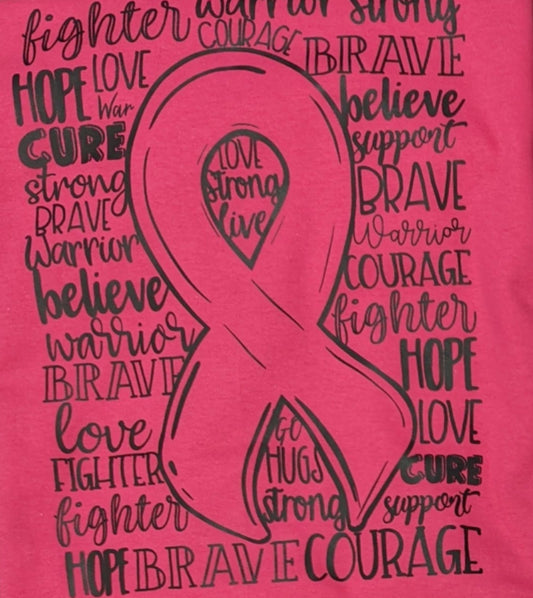 Words of Hope Ribbon Cancer Awareness Tee